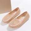 Модные летние новые балетки женские модные с круглым носком мелкие полые на мягкой подошве противоскользящие износостойкие одинарные туфли