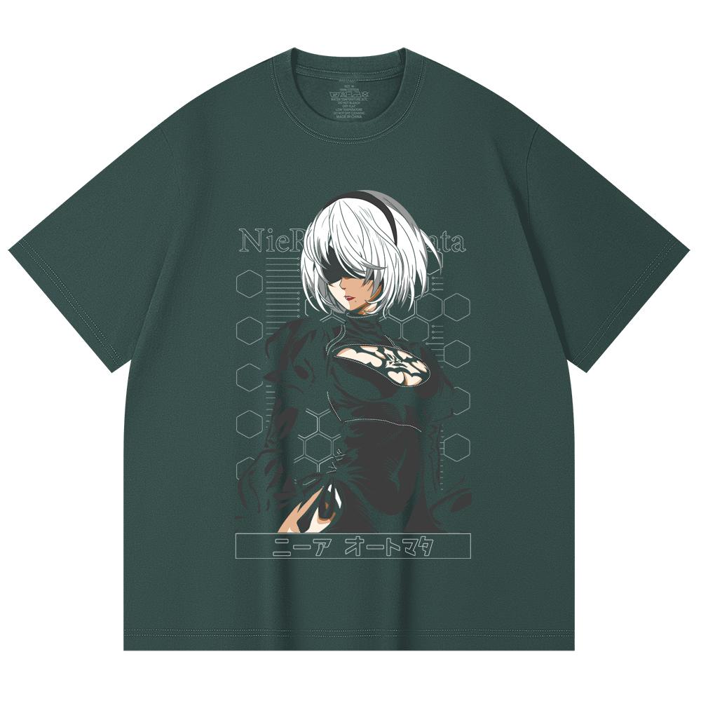 230 Gsm 100% Cotton NieR Automata V2 Print Unisex Heavy Cotton T Shirt