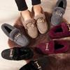 Fuzzy Women's Winter Velvet-Lined Moccasins - 2024 New Style Lamb Wool Home Slippers