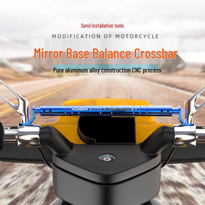 Зеркало заднего вида для электросамоката, модификация, поперечина, кронштейн-удлинитель для навигации.