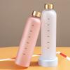 1L Motivational Water Bottle 32oz Reusable Plastic Drinking Bottle with Time Marker Leakproof Fashion Style Bottle for Travel