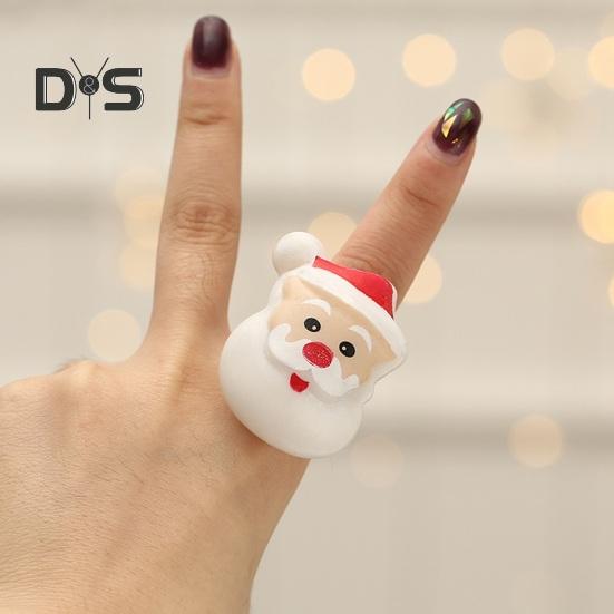 6/24 шт. рождественские кольца праздничные вечерние пальчиковые гирлянды Санта снежинка елка снеговик олень светящееся кольцо праздничные светящиеся игрушки