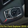 Car Styling Head Lights Headlights Lamp Switch Button Cover Trim For Ford Explorer 2016 2017 2018  Stainless Steel Interior