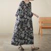 Short Sleeve Plus Size Cotton Linen Vintage Floral New In Dresses for Women Casual Loose Long Summer Dress
