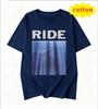 Ride Letter Landscape Printed Short Sleeved Tshirt Minimalist And Highend Pure Cotton Unisex Versatile Top