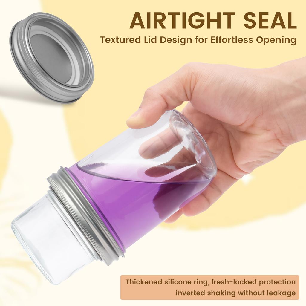 2/4 шт. Чашки для завтрака, Салатные чашки, Прозрачная стеклянная банка для овсянки на ночь с крышкой и разделением на сухое и мокрое, Контейнер для приготовления йогурта