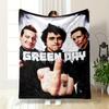 Фланелевое одеяло с принтом панк-рок группы Green Day, для тепла в спальне, идеально подходит для спальни, гостиной, домашнего декора, подарков