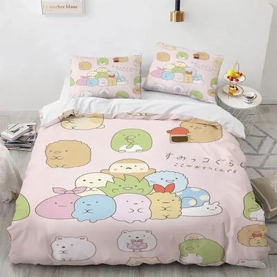Милый Кавайный Мультяшный Постельный Комплект Sumikko Gurashi для Мальчиков и Девочек Размер Твин/Полуторный Королева Пододеяльник Наволочка Кровать для Детей Взрослый постельный комплект