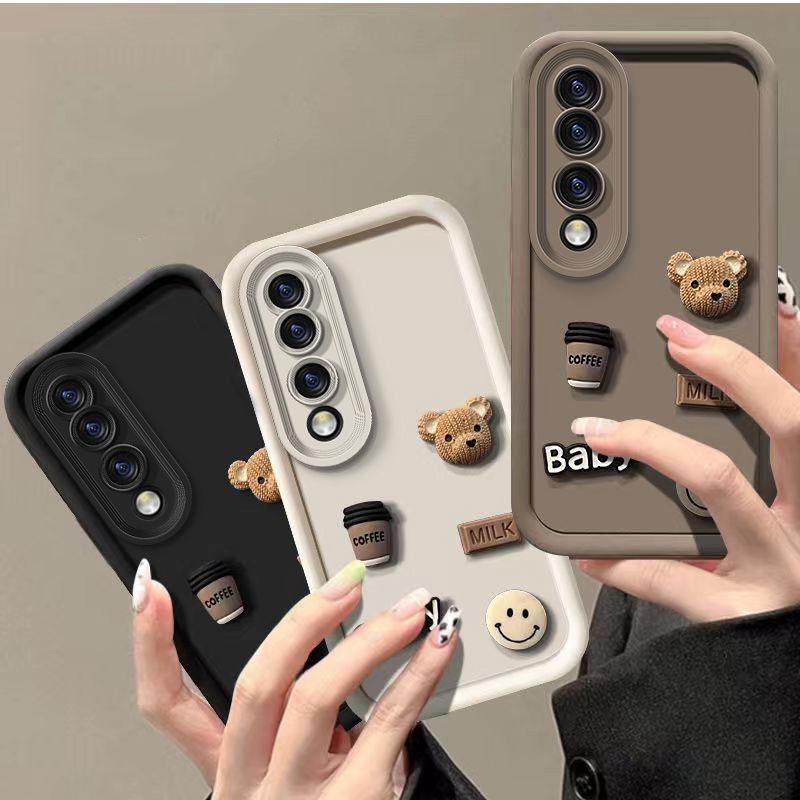 Милый силиконовый чехол для телефона INS 3D Bear Coffee для INFINIX Hot 8 9 Hot 10 12 12i Hot 30 20 Play Hot 20S 20i 10Lite, противоударный чехол