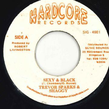 7-дюймовая пластинка TREVOR SPARKS & SHAGGY - Sexy & Black SIG4981 Hardcore Record Ямайка Регги, Ска и Даб Б/У