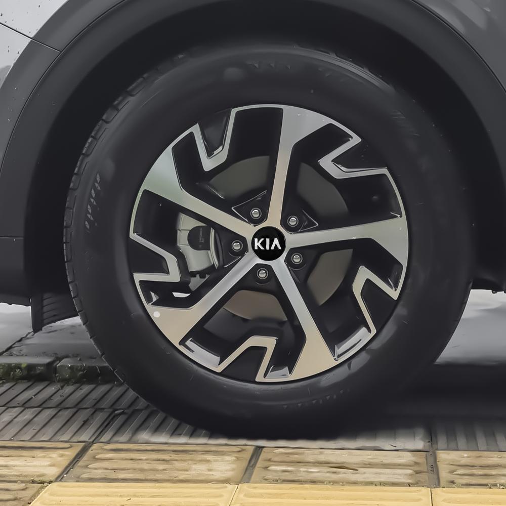 AABIY1 4Pcs Car Wheel Center Hub Cap With Crash Anti Collision Protector Strip For KIA Sportage GT RIO Ceed Picanto Pegas Sorento Niro