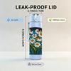 1PC Daisy Flower Window Frame Print 750ml Color Plastic Sports Water Bottle Leakproof Flip Straw Lid Suitable for Sports Office Home Use