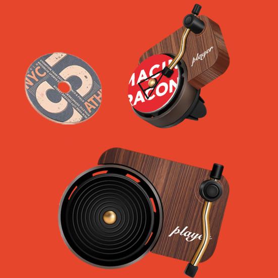 Автомобильный освежитель воздуха, диффузор аромата, фонограф, проигрыватель пластинок, дизайн, эффективная циркуляция воздуха, клипса, ароматный декор для салона автомобиля