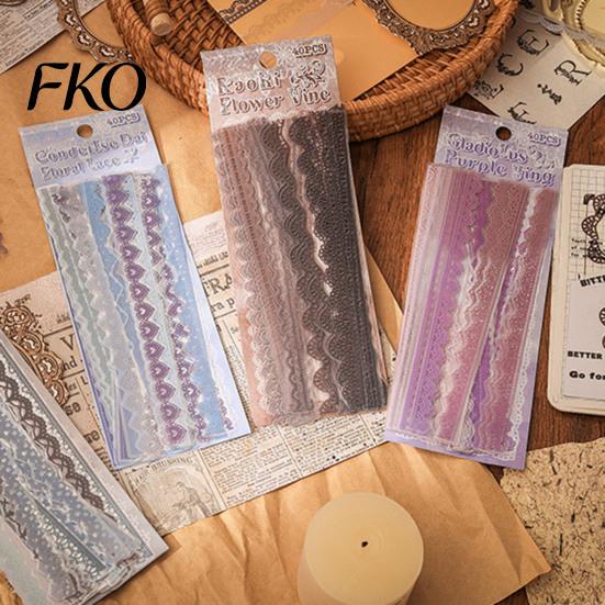 Notebook Decoration Sticker PET Lace Scrapbook Stickers, Decorative Stickers for Journal, Retro Decal Card Making, Planner, Notebook, Photo,
