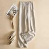 Women's Summer Loose Cotton Linen High Waist Casual Straight Trousers