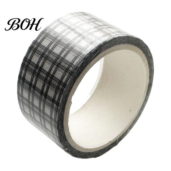 Black And White Plaid Tape Grid Washi Tape, Pattern Decorative Masking Hand-tearable for Arts, DIY Crafts, Journals, Planners, Scrapbooking,