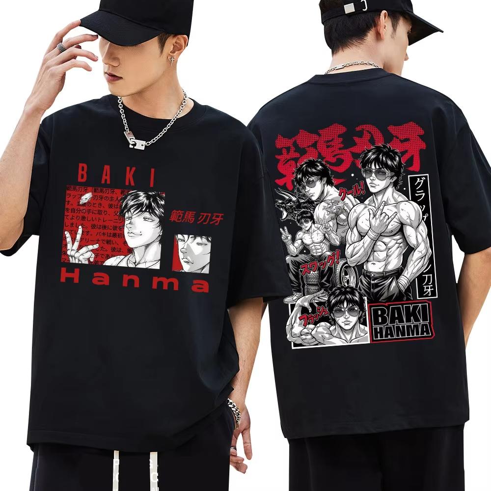 Japanese anime Baki Haman Graphic T Shirt Vintage Harajuku Manga Fashion T Shirts Men Women Cotton Casual T-shirts Streetwear