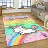 3D Cute Unicorn Cartoon Animal Carpet Rug for Home Living Room Bedroom Sofa Doormat Decor,Child Play Area Rug Non-slip Floor Mat