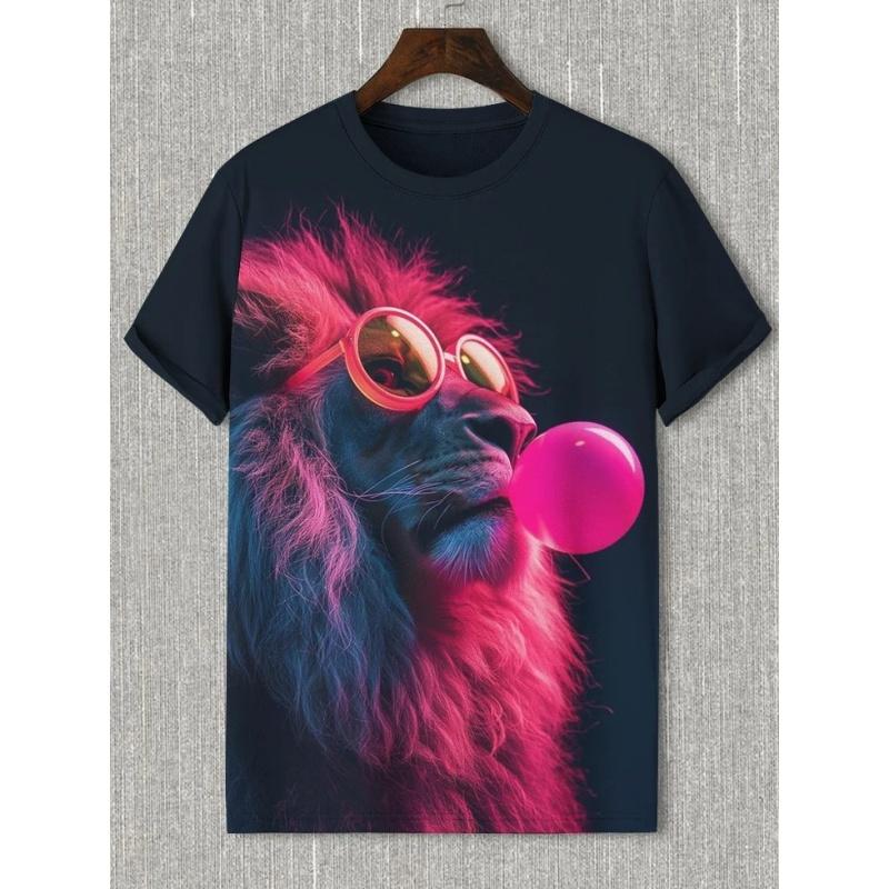 Милая футболка с рисунком выдры, кошки, панды, для мужчин, забавные футболки с 3D-принтом в виде животных, повседневные футболки с коротким рукавом и круглым вырезом, уличные спортивные футболки