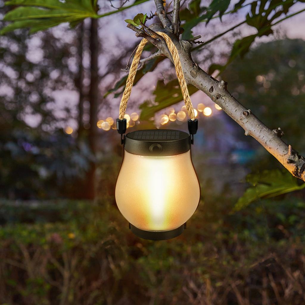 Solar Rope Flame Lamp Hanging Outdoor Camping Light Rechargeable Courtyard Decorative Multifunctional Lighting Lamp