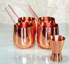 eSplanade Moscow Mule Cocktail Copper Mugs Set of 4 4 Copper and Peg Measure - Mugs, Straws,