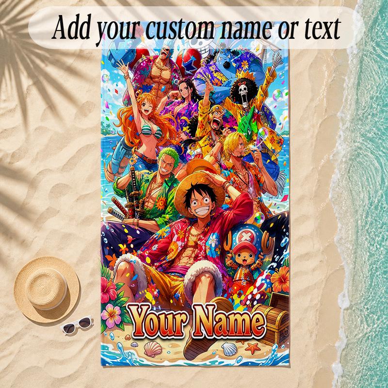 Beach TowelOne Piece Custom Name Text Personalized Soft Towel for Beach Pool Indoor Home Decor Gift