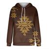 Women's Fashion Casual Ethnic Style Printed Long Sleeved Hooded Sweater Top