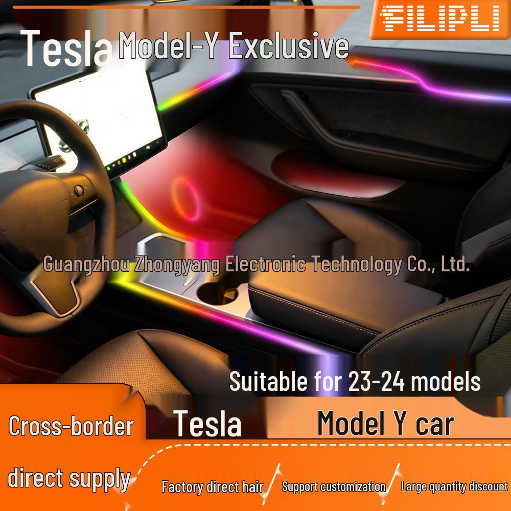 Комплект подсветки салона для Tesla Model Y 2023-24: 25/29 красочных RGB-вариантов