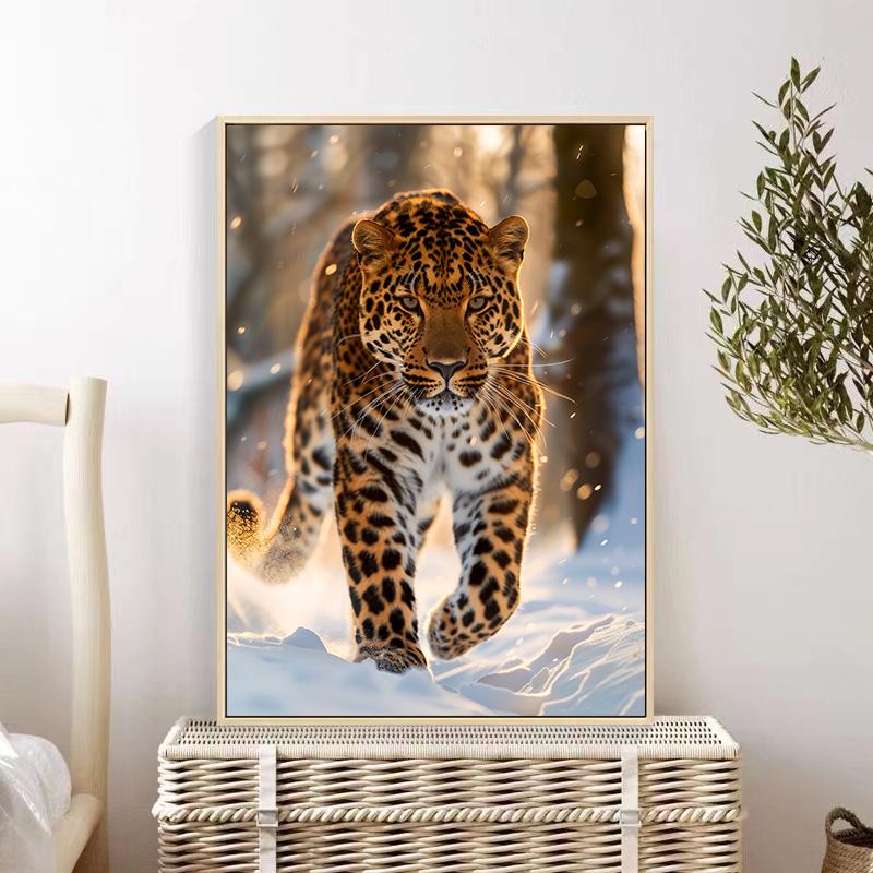5d DIY Diamond Painting Cross Stitch Animal Leopard Diamond Embroidery Mosaic Full Round Drill Home Decor Arts