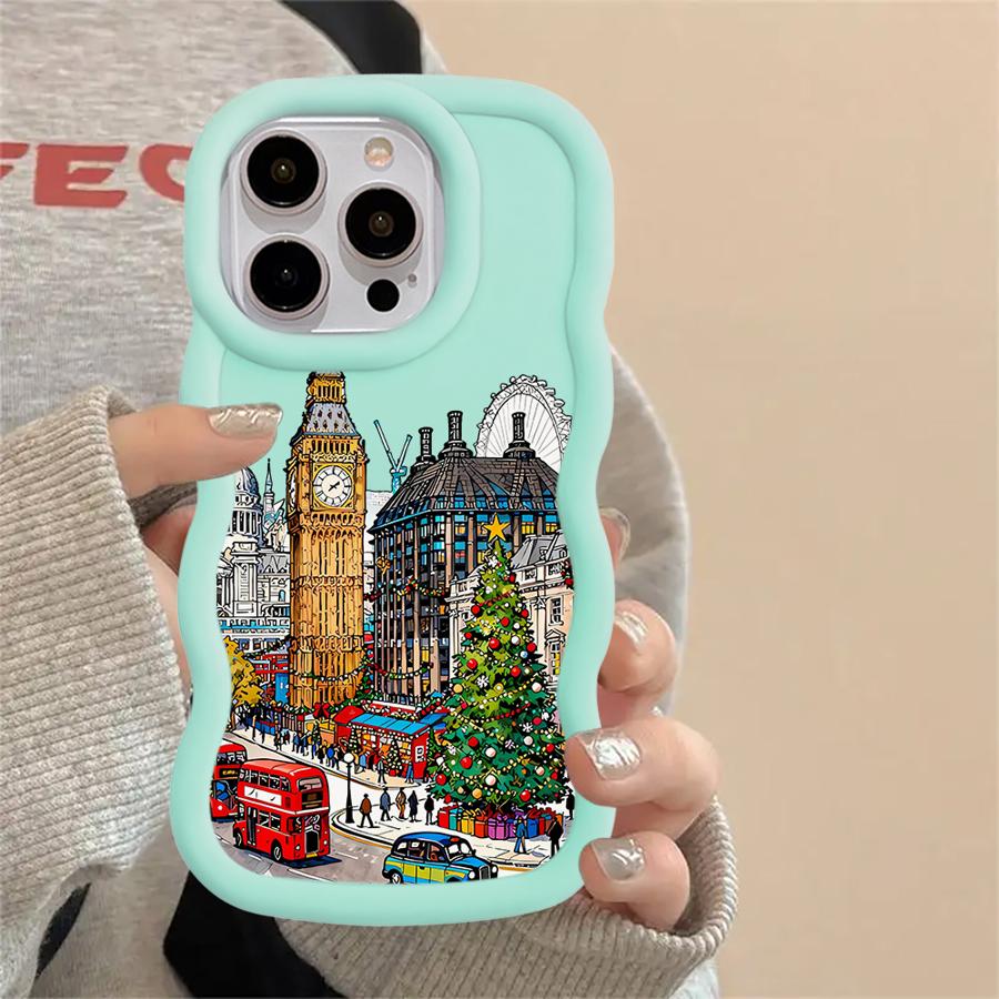Soft Phone Cover Case for iPhone 18 15 Plus 17 Air 8 14 16 Pro Max 11 XR 12 13 Christmas Winter Scenery