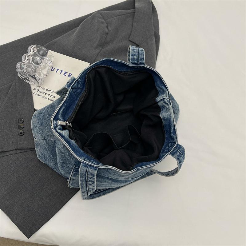 Denim Bag Large Capacity Shoulder Bag Commuter Tote Bag Women's Underarm Bag