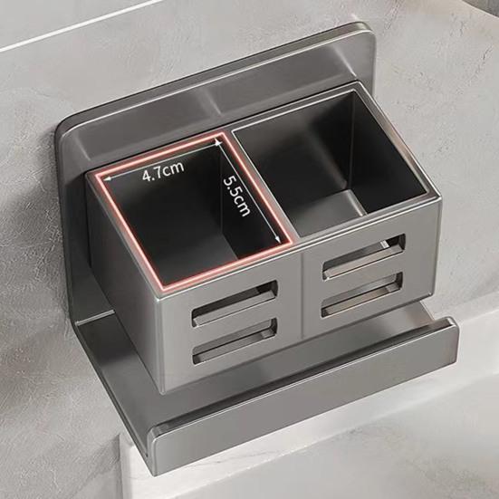 Полка для хранения в ванной комнате, настенная, без перфоратора, водонепроницаемый дренаж, большая несущая способность, расческа для зубных щеток, косметический фен, стойка-органайзер