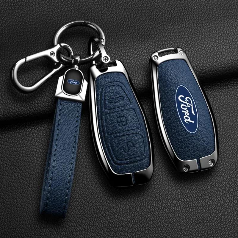 Car Sticker 2026 Ford New 2025 Hot Zinc Alloy Car Key Case Cover Key Bag Protector for Ford ST Line Fiesta Focus Mondeo Ecosport