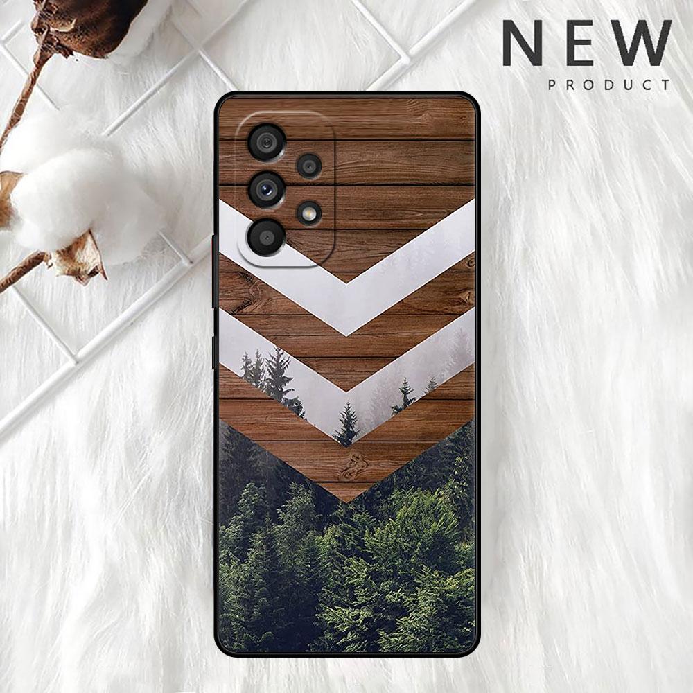 Чехол с лесной геометрией, деревом и природой для Samsung Galaxy A52 A53 A13 A12 A32 A33 A51 A21s A71 A23 A31 A22 5G, черный чехол для телефона