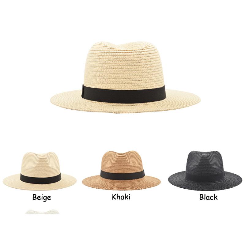 Мужская и женская фетровая шляпа в стиле панамы из сминаемой соломы, летняя шляпа