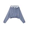 Сплошной цвет, укороченная толстовка с капюшоном, женские топы, синий DD4639-493