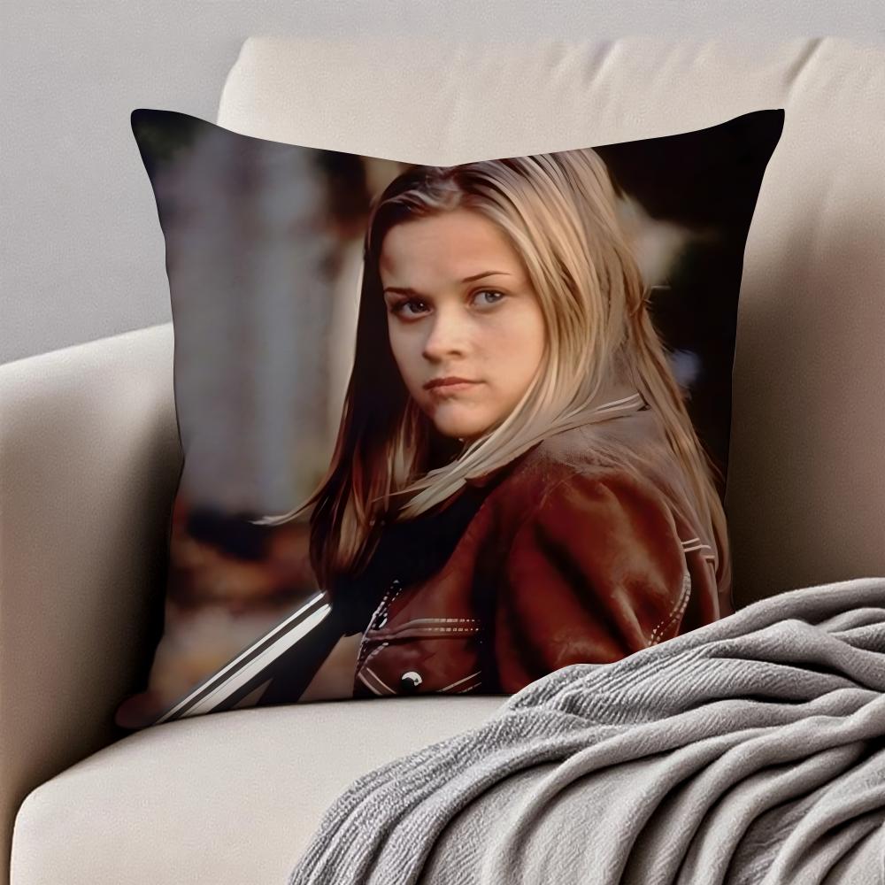 RReese Witherspoon Cushion Cover Pillowcase Antidustmite Invisible Zipper Short Plush Sofa Cushion
