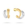 European Fashion Copper-Plated 18k Gold C-shaped Double Layer Earrings with S925 Silver Needle