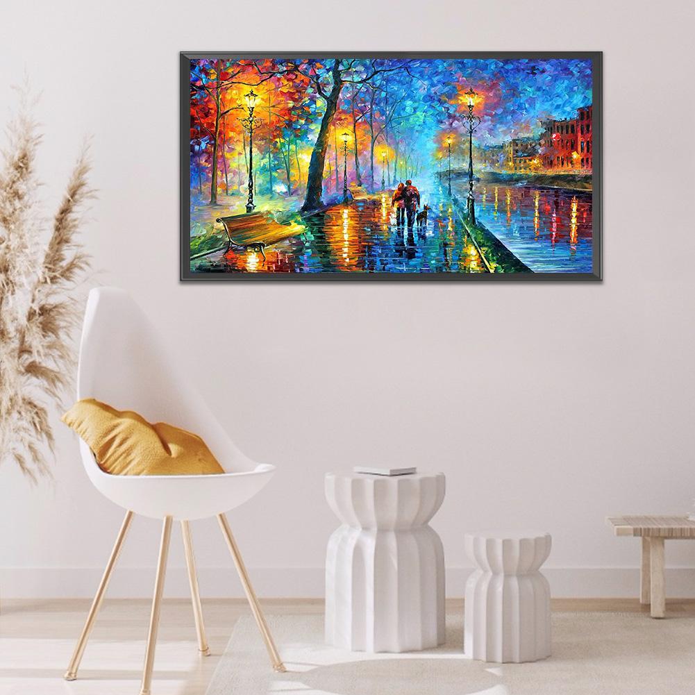 5D DIY Наборы алмазной живописи Неоновая дождливая ночь Полная квадратная дрель Настенный декор Художественные ремесла Мозаика со стразами Картина Украшение дома