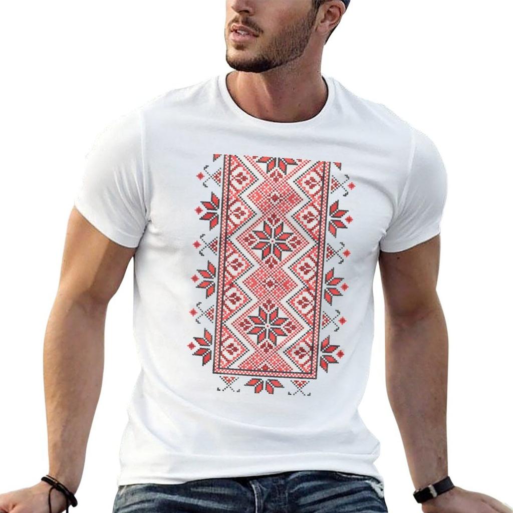 Traditional Belarusian National Ornaunisext Tshirt Soft Casual Short Sleeve Cotton Tee