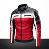 New Men's Splicing Fashion Leather Jacket Jacket New Motorcycle Leather Jacket Large Size Men's Clothing