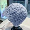 New handmade link flower decorative temperament simple knitted hat autumn and winter new face small literary wool hat