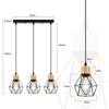 Suspension vintage - NETTLIFE - Suspension vintage - 3 ampoules E27 - Abat-jour métal noir - Pour salle à manger