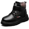 Genuine Leather Winter Boots For Boys Thick Warm Snow Shoes For Children Soft-soled Anti-slippery Teenager