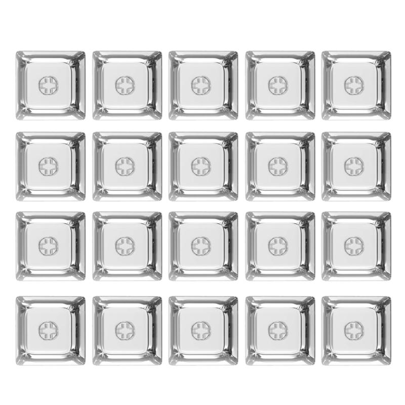 20 шт. Прозрачный пустой набор колпачков для клавиш 1U 1X Профиль XDA Кристально-полупрозрачные колпачки для механических клавиатур