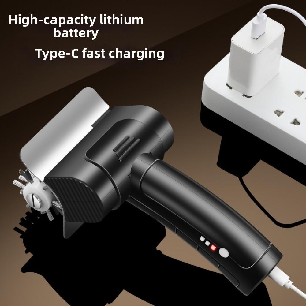 Efficient Electric Grill Brush Detachable Type-C Charging BBQ Cleaning Brush Wireless Stainless Steel Barbecue Cleaner Tools