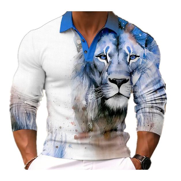 2025 Men's Long Sleeve Polo Loose Casual Men's Top