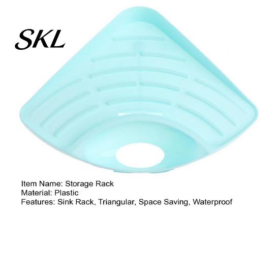 Sink Filter Basket Corner Storage Rack, Triangular Shape, with Drainage Multi-Compartment Kitchen Countertop Organizer Organizer, Durable Rack