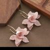 Fashionable, Exaggerated, Personalized, Rustic Style, Three-dimensional Flower Resin Board Earrings, Light Luxury, Niche, High-end Earrings