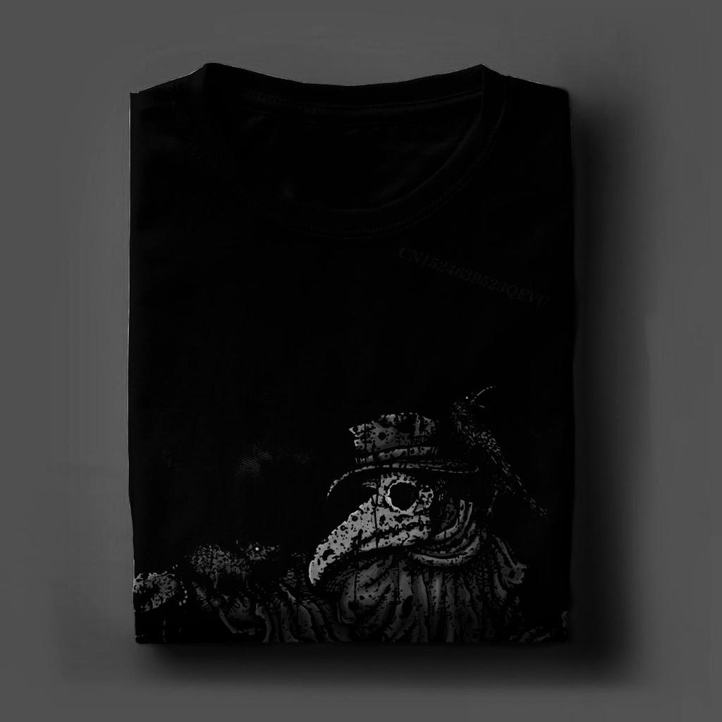Мужские топы и футболки с изображением чумного доктора, большие винтажные темные винтажные футболки в стиле Харадзюку с круглым вырезом, летние футболки из чистого хлопка